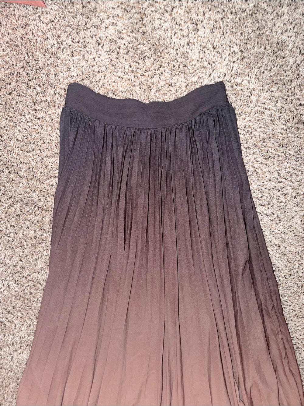 WD.NY Pleated Ombre Maxi Skirt - Black to Brown